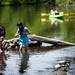Friends Chen Chin, 8, and Ninger Lei, 9, (left to right) play in the water at the Ann Arbor Arboretum on Sunday, May 26. Daniel Brenner I AnnArbor.com